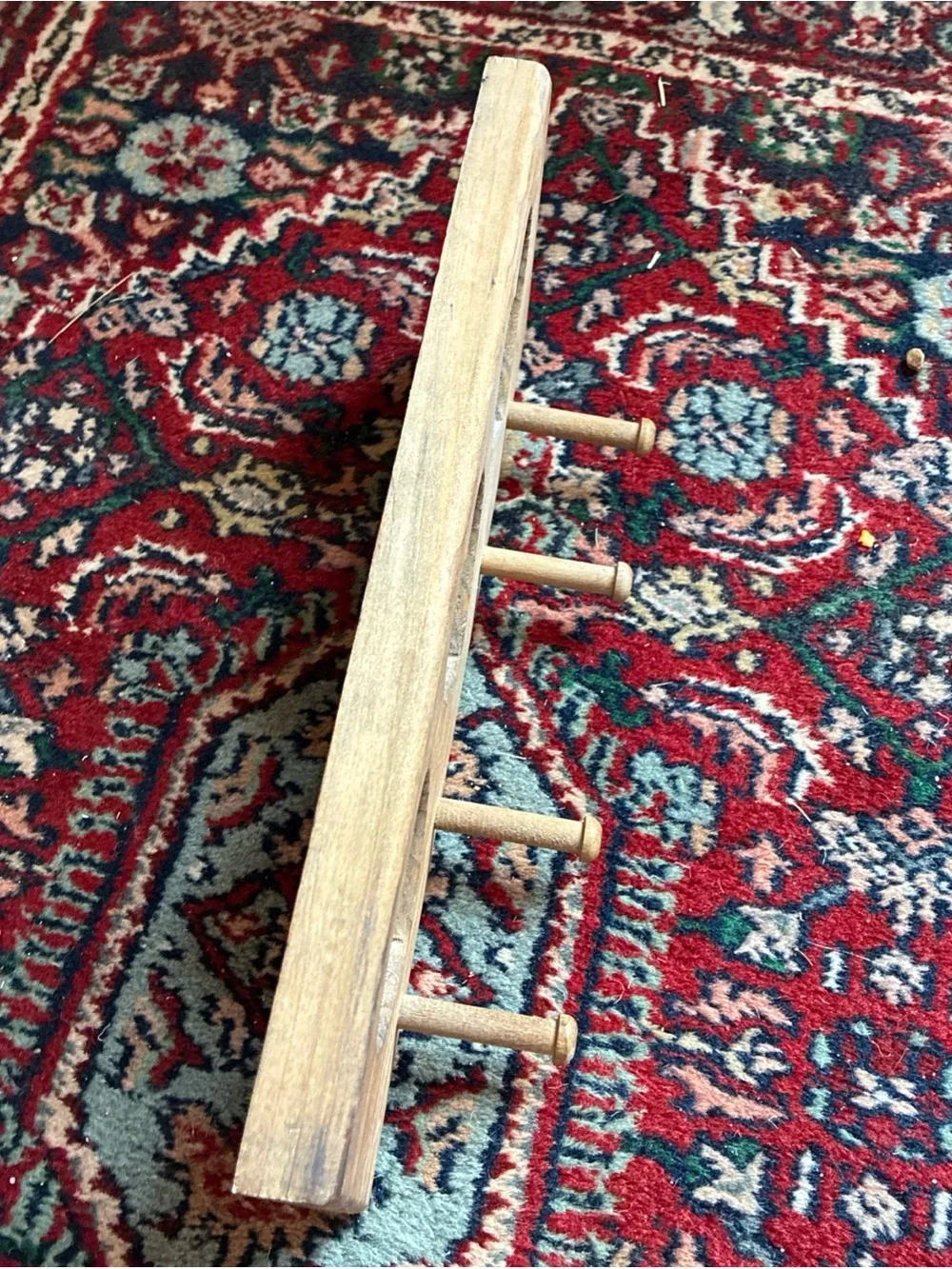 Wood Heart Shelf with 4 pegs Cottagecore